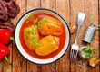 Stuffed Peppers in Rich Tomato Sauce