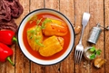 Stuffed Peppers in Rich Tomato Sauce