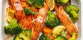 Baked Salmon with Broccoli and Cauliflower