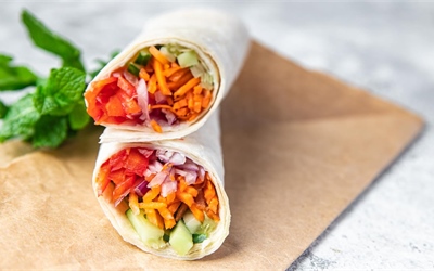 Colorful Veggie Wrap Fiesta