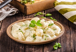 Homemade Gnocchi in Creamy Gorgonzola Sauce