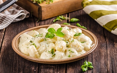 Homemade Gnocchi in Creamy Gorgonzola Sauce
