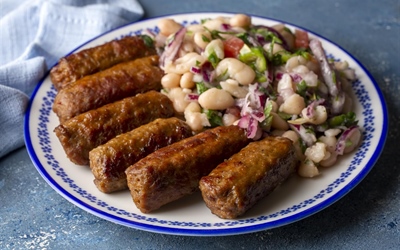 Smoky Homemade Ćevapi with Tangy Bean Salad