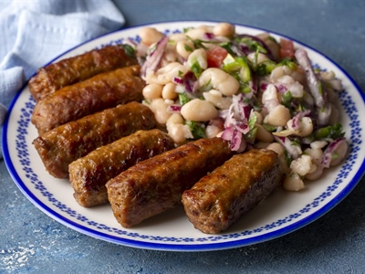 Smoky Homemade Ćevapi with Tangy Bean Salad