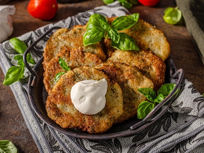 Crispy Fried Zucchini with Herb-Infused Greek Yogurt Dip