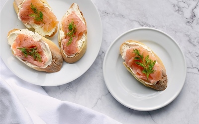 Elegant Canapés of Cream Cheese and Smoked Salmon