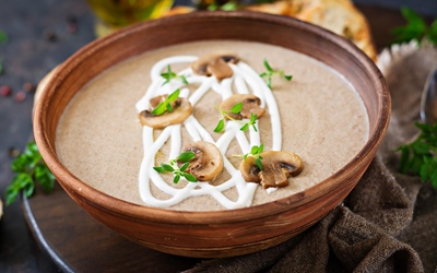 Velvety Mushroom Cream Soup with a Hint of Herbs