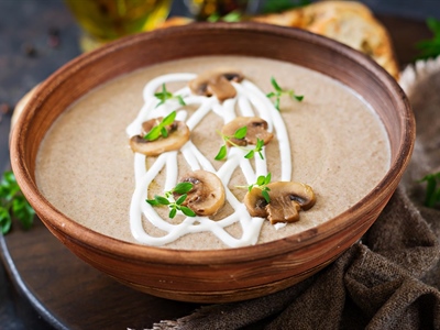 Velvety Mushroom Cream Soup with a Hint of Herbs