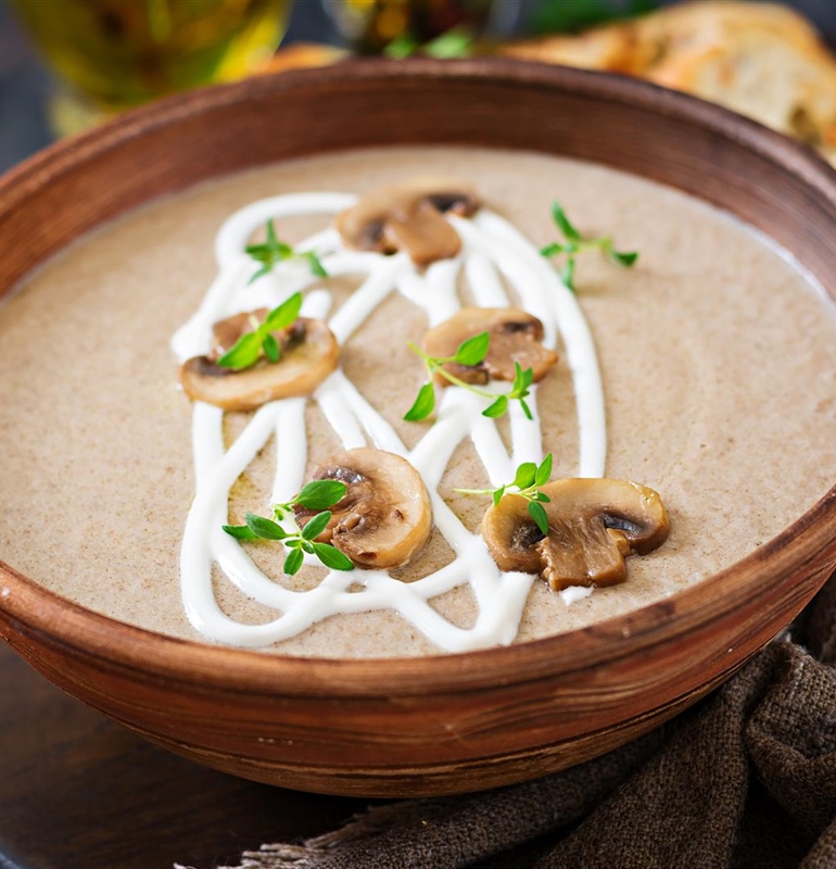 Velvety Mushroom Cream Soup with a Hint of Herbs