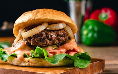 The Homestyle Burger with Freshly Baked Buns and Sweet Caramelized Onions