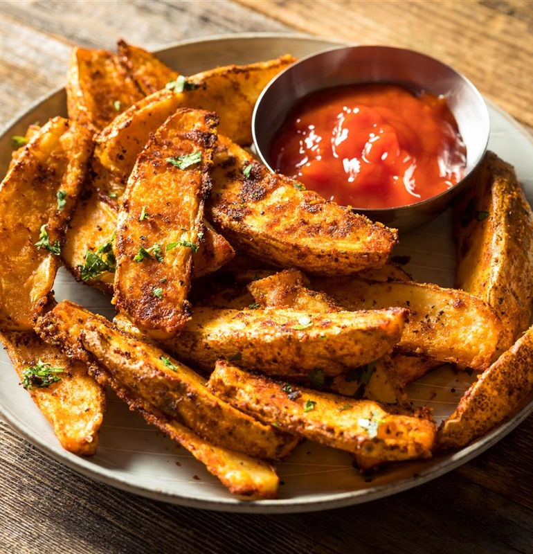 Oven-Baked Crispy Fries with a Zesty Herb Kick
