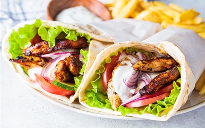 Street-Style Chicken Gyros Wrap with Creamy Tzatziki