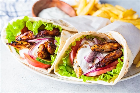 Street-Style Chicken Gyros Wrap with Creamy Tzatziki