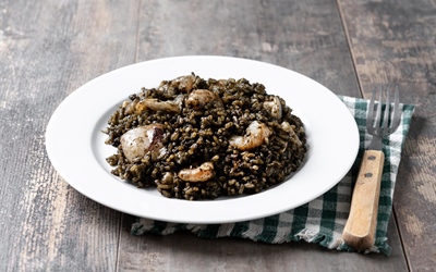 Dalmatian-Style Black Risotto with Cuttlefish and Squid