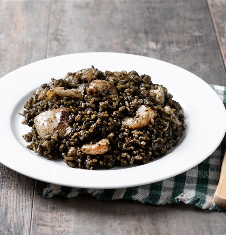 Dalmatian-Style Black Risotto with Cuttlefish and Squid