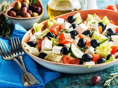 Authentic Greek Salad with Feta and Olives