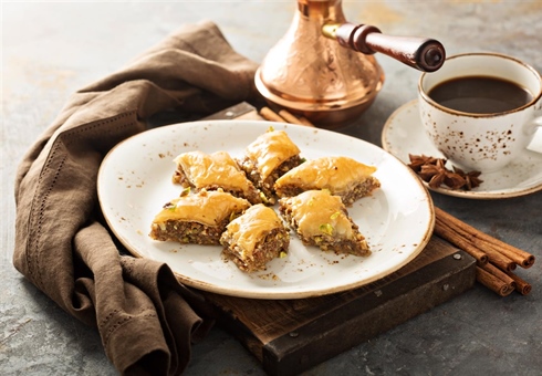 Golden Walnut Baklava with Honey Syrup